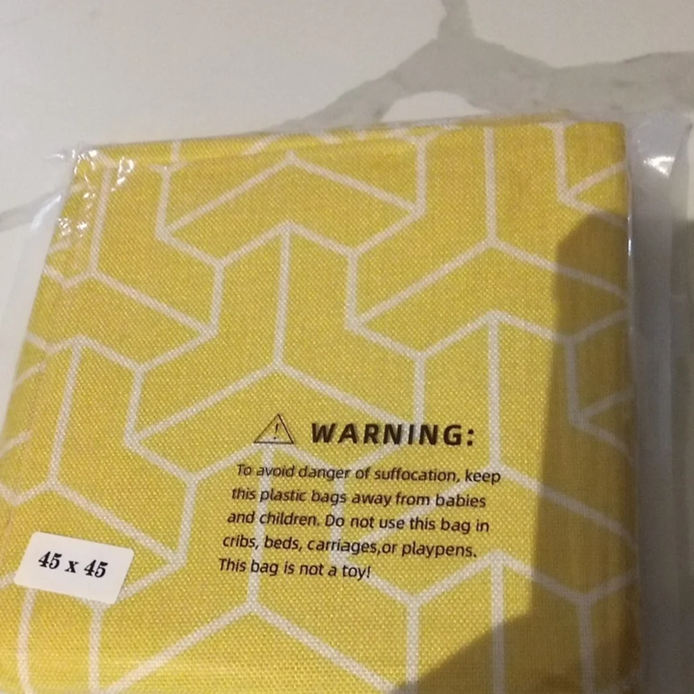 Throw‎ Pillow Covers Set of 4 Yellow Geometric Print 17x17